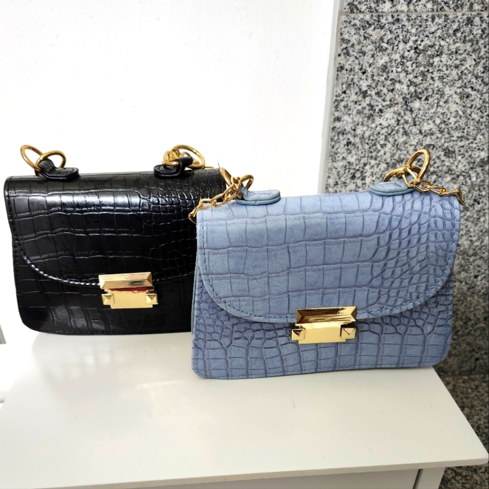 Blue and black mini crossbody handbags